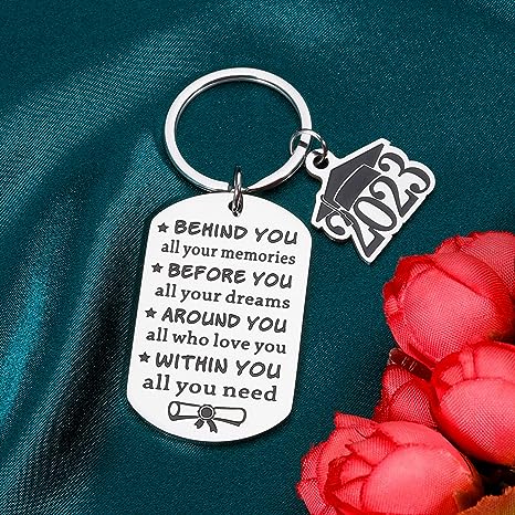 Photo 1 of 2023 Graduation Gifts Keychains for Her Him Bulk Cute Inspirational Class of 2023 Senior High School College Student Female Teen Girl Boy Nurse Graduate Master Grad Son Daughter Kid Friend Women Men
