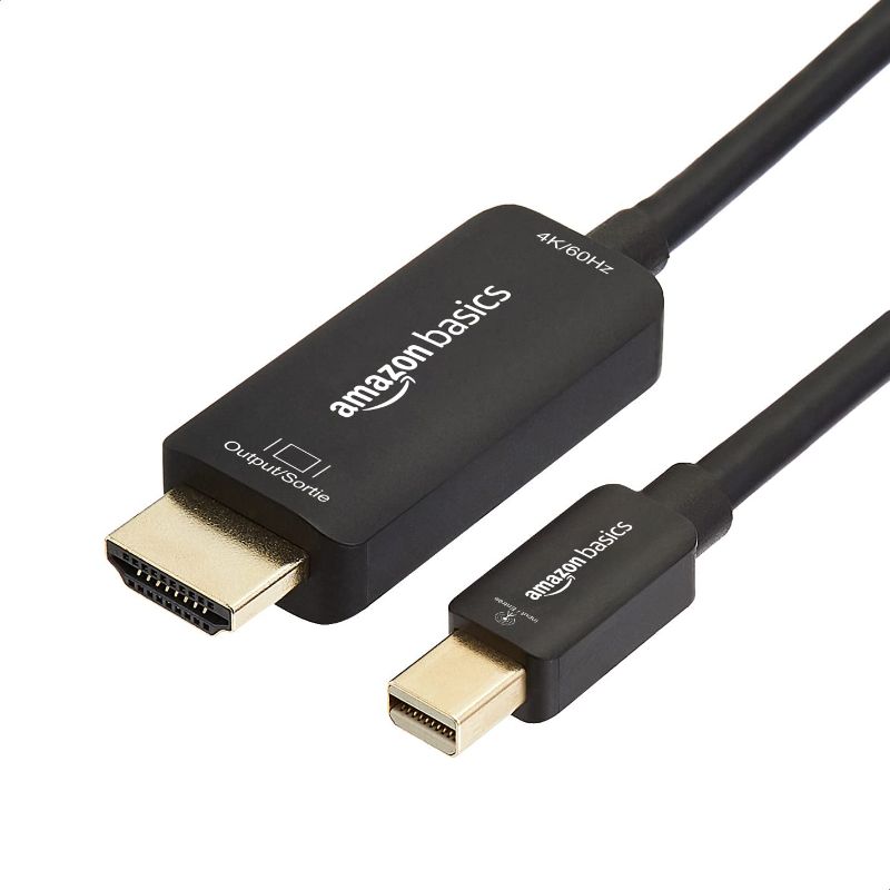 Photo 1 of Amazon Basics Mini DisplayPort to HDMI Display Adapter Cable 4K@60Hz - 3 Feet 3 Feet Cable