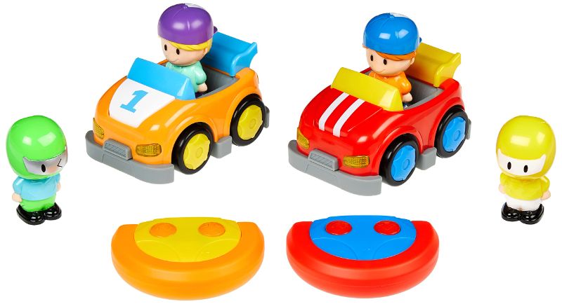 Photo 1 of Amazon Basics Cartoon Race Car Toys, 2 Pack, Red/Yellow