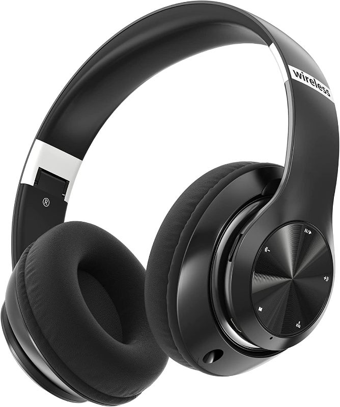Photo 1 of Headphones Wireless Bluetooth, 60H Playtime Wireless Bluetooth Headphones with Microphone, Foldable Lightweight and Wired Deep Bass Headset with 6 EQ Modes, Micro SD/TF, FM, for Travel Work PC
