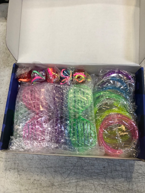 Photo 2 of Glow In The Dark Party Favors Supplies - 65 Pack Light Up Toys Neon Glow In The Dark LED Birthday Graduation Disco Party Favors for Kids Adults, 5 Light Up Glasses 10 Bracelets 5 Flashing Headbands 5 Necklaces 40 Finger Lights 65Pack