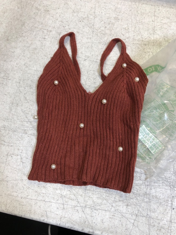 Photo 1 of Brown Ribbed Tank Top Medium 