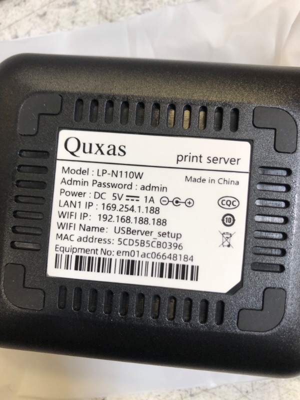 Photo 3 of Quxas 2.4G Wireless Network Print Server,1 Port USB Print Server(LP-N110W) Wireless Internet Connection
