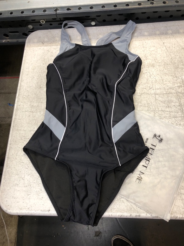 Photo 1 of Black/Grey One Piece Swimsuit XS