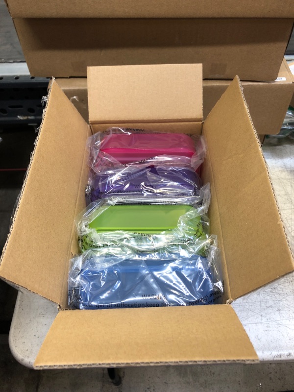 Photo 1 of Amazon Basics Pencil Box, Pack of 4, Multi, Solid