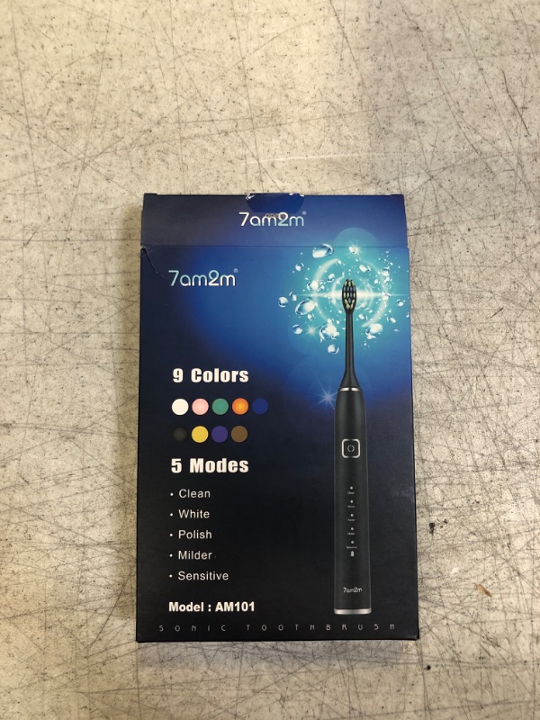 Photo 2 of 7am2m Sonic Electric Toothbrush AM101 5 Modes Blue