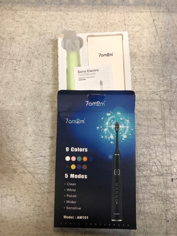 Photo 3 of 7am2m Sonic Electric Toothbrush AM101 5 Modes Blue