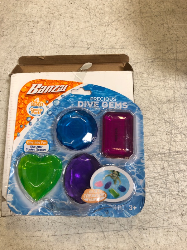 Photo 1 of BANZAI Precious Dive Gems 4 Pack, Diving Toy for Water, Pool Diving Toy Bright