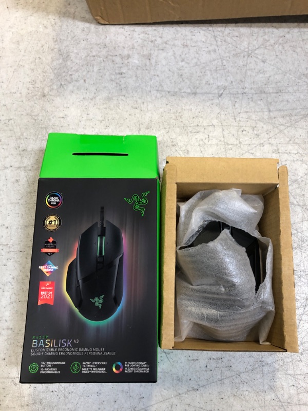 Photo 2 of Razer Basilisk V3 Customizable Ergonomic Gaming Mouse: Fastest Gaming Mouse Switch - Chroma RGB Lighting - 26K DPI Optical Sensor -Classic Black
