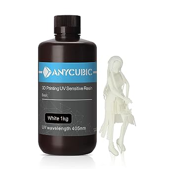 Photo 1 of ANYCUBIC 3D Printer Resin, 405nm High Precision Fast Curing UV Photopolymer Resin for LCD 3D Printing, 1kg White 2pack

