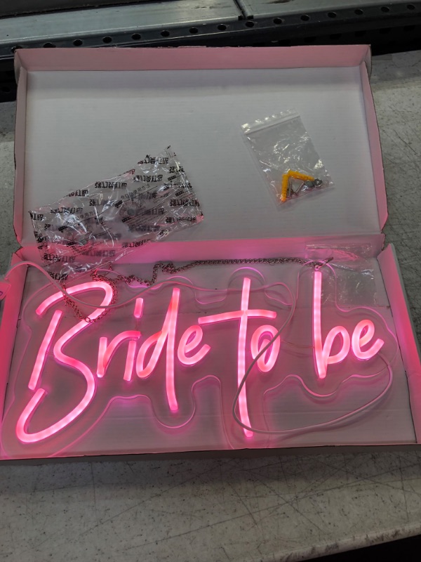 Photo 2 of "Bride To Be" Neon Sign Pink 