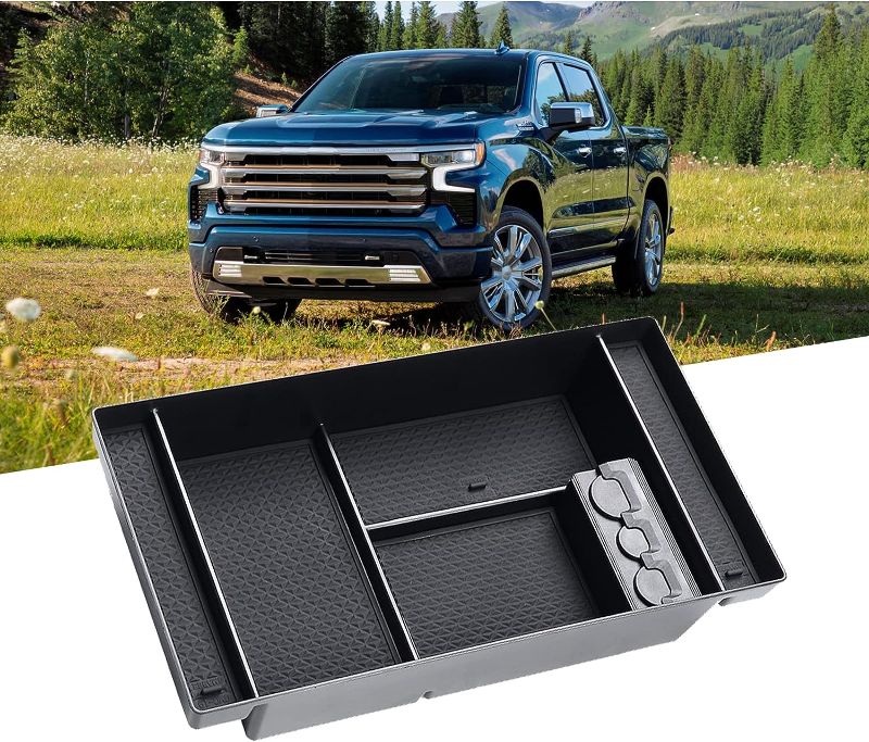 Photo 1 of ZZDMDM Center Console Organizer Tray Compatible with 2019-2022 GMC Sierra 1500 / Chevy Silverado 1500, 2020-2023 Chevrolet Silverado/GMC Sierra 2500 HD 3500 HD (Full Console w/Bucket Seats ONLY)
