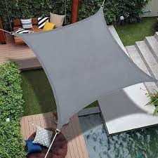 Photo 1 of  10' x 14' Rectangle Shade Sun Block Sunshade Fabric - Outdoor Cover  for Pergola Backyard Garden Yard (Grey Color)
