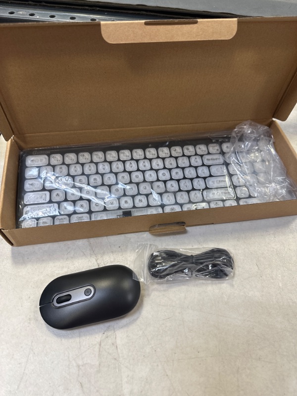 Photo 2 of  Wireless Keyboard and Mouse with 7 Colors Backlits, Rechargeable 2.4G/Bluetooth Wireless Connection Transparent Keycaps Keyboard and Mouse for PC, Mac, Laptop, iPad, iPhone and Android