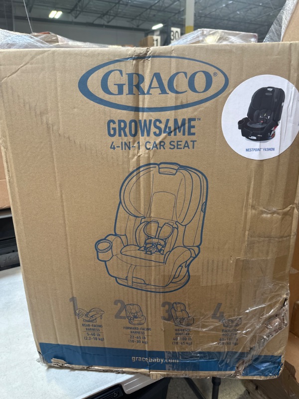 Photo 2 of Graco Grows4Me 4 in 1 Car Seat, Infant to Toddler Car Seat with 4 Modes, West Point**factory Sealed