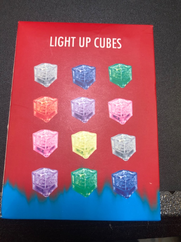Photo 2 of Waterproof Led Ice Cube, 24 Pack Multi Color Flashing Glow in The Dark LED Light Up Ice Cube for Bar Club Drinking Party Wine Wedding Decoration