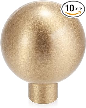 Photo 1 of DECRAFTS 10PCS Brushed Brass Gold Decorative Cabinet Knobs Solid Pure Copper Kitchen Hardware Cupboard Drawer Dresser Pulls (Ball 0.8")