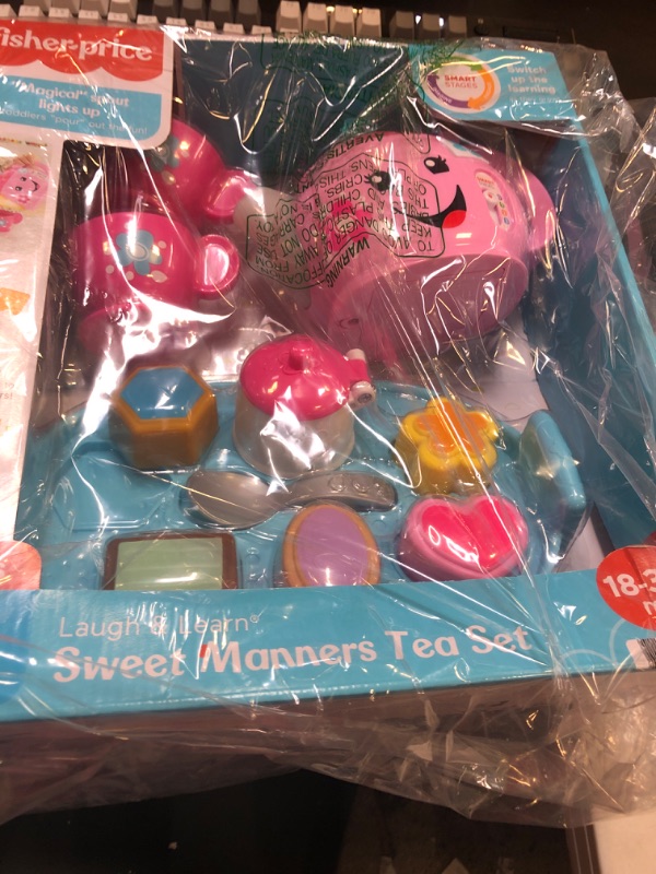 Photo 2 of Fisher-Price Laugh & Learn Toddler Learning Toy Sweet Manners Tea Set With Smart Stages For Pretend Play Ages 18+ Months Standard Packaging