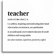 Photo 1 of Teacher Funny Definition, About Face Designs, Modern Glass Wall Art, 8"x8" Frameless, Tempered Glass, High Definition Printing, Home Décor.***factory sealed