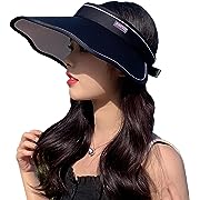 Photo 1 of 
UPF50 Women Visor Sun Hat Wide Brim Beach UV Protection Ponytail Hole Summer Travel Golf Cap Packable (Black)UPF50 Women Visor Sun Hat Wide Brim Beach UV Protection Ponytail Hole Summer Travel Golf Cap Packable (Black)