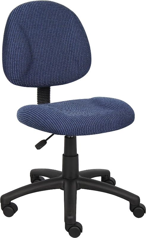 Photo 1 of Boss Office Products Perfect Posture Delux Fabric Task Chair without Arms in Blue
