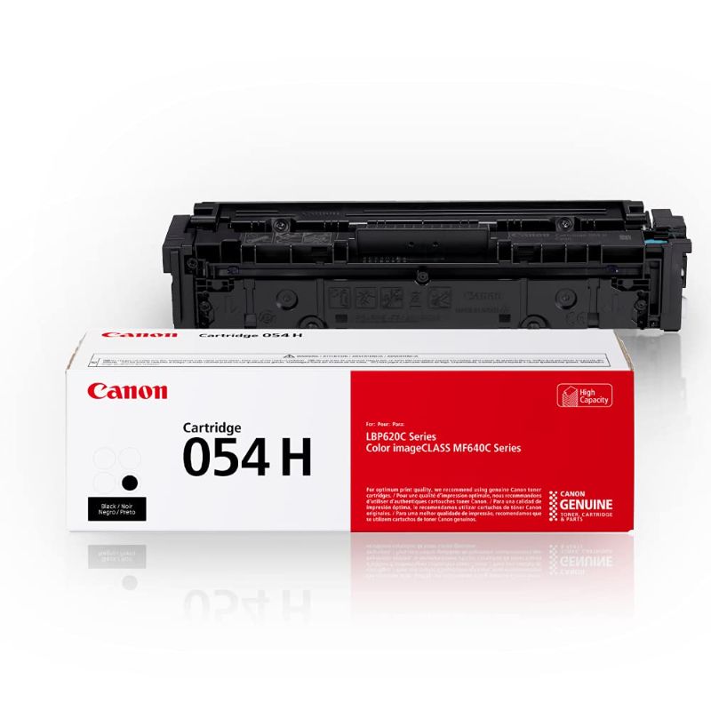 Photo 1 of CANON GENUINE TONER, CARTRIDGE 054 BLACK, HIGH CAPACITY (3028C001) 1 PACK, FOR CANON COLOR IMAGECLASS MF641CDW, MF642CDW, MF644CDW, LBP622CDW LASER PRINTER, BLACK HIGH CAPACITY BLACK HIGH CAPACITY TONER
