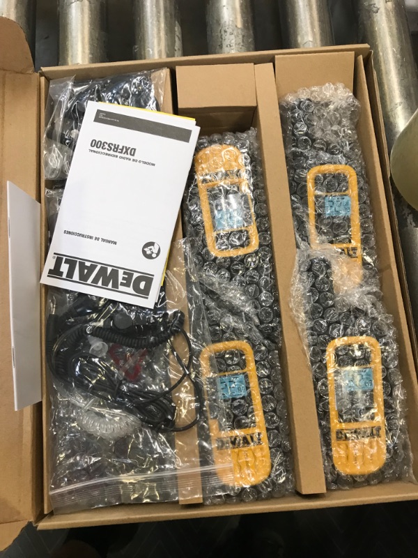 Photo 2 of DEWALT DXFRS300 1 Watt Heavy Duty Walkie Talkies with Headsets - Waterproof, Shock Resistant, Long Range & Rechargeable Two-Way Radio with VOX (4 Pack) (2DXFRS300-SV1) 1 Watt DXFRS300 - 4 Pack + Headsets Walkie Talkies