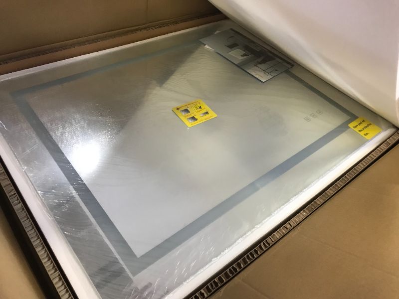 Photo 1 of 28 in. W x 36 in. H Frameless Rectangular Anti-Fog LED Light Bathroom Vanity Mirror with Front Light
