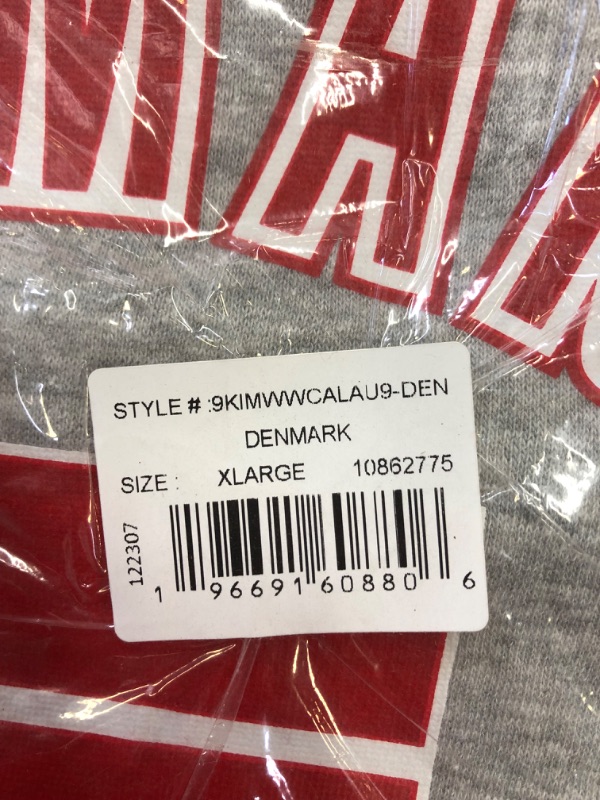 Photo 1 of Outerstuff Men's FIFA World Cup Futbol Nation Fleece Hoodie Denmark World Cup Soccer Team X-Large Heather Grey