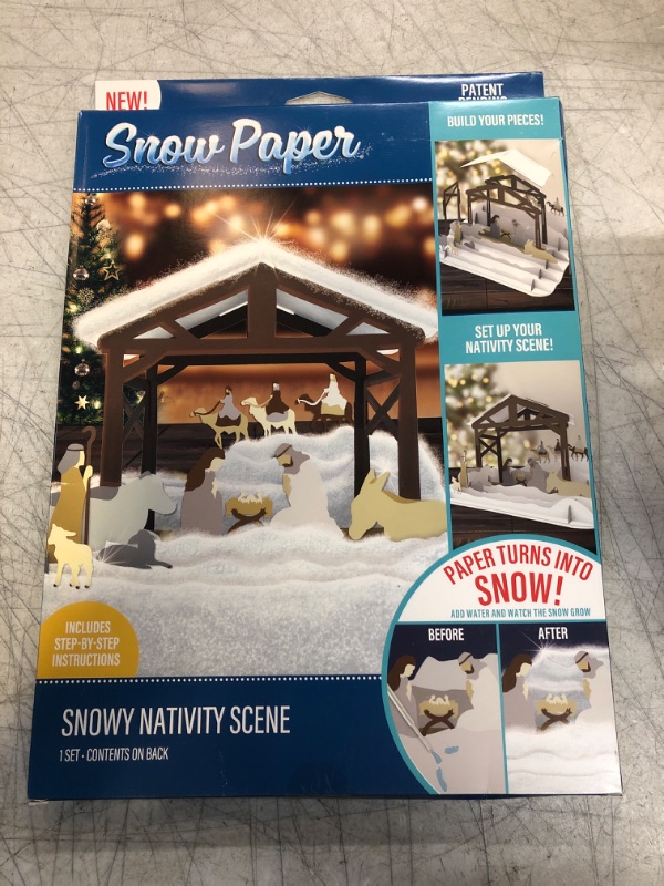 Photo 2 of Creative Kids Snow Paper Snowy Nativity Scene Set with Paper Sheets Turn to Snow, White