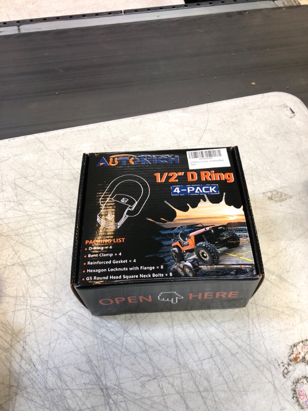 Photo 2 of AUTORICH 1/2 Tie Down D Ring Anchor Used for Trailers, Bolted on with 3/8-16 UN G5 Bolts and Reinforced Gasket, no Need for Welding. (Black)