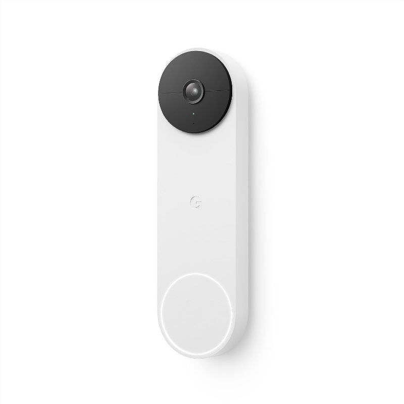 Photo 1 of Nest Doorbell - Battery - Snow with Nest Cam Indoor - Wired - Snow Doorbell Battery + Cam Indoor Wired Doorbell Battery (Snow) + Cam Indoor Wired (Snow) (FACTORY SEALED)