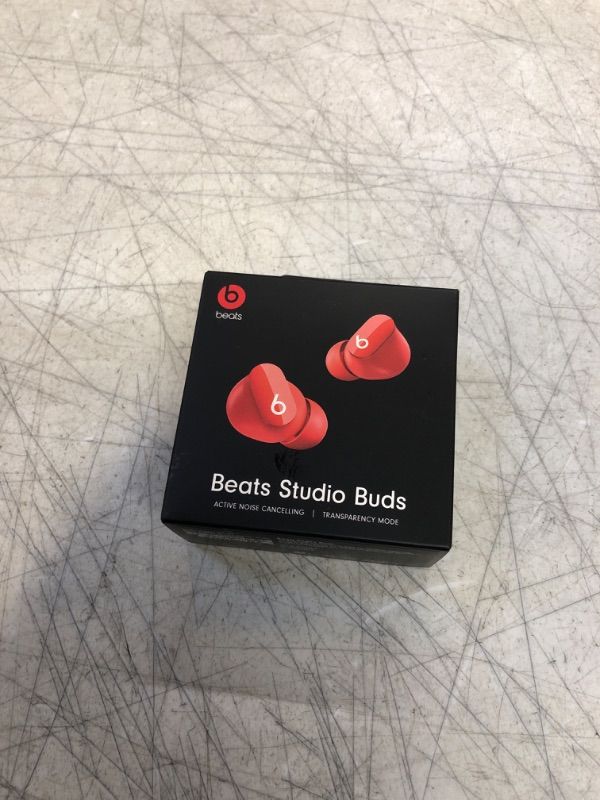 Photo 3 of Beats Studio Buds - True Wireless Noise Cancelling Earbuds - Compatible with Apple & Android, Built-in Microphone, IPX4 Rating, Sweat Resistant Earphones, Class 1 Bluetooth Headphones Red (factory sealed)