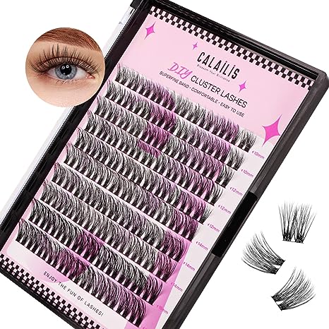 Photo 1 of Lash Clusters, CALAILIS Cluster Lashes 130Pcs Individual Lashes Mega Volume Superfine Brand and Soft DIY Eyelash Extension Natural Look Reusable Wispy Eyelash Clusters (STYLE H11 10-16 MIX)