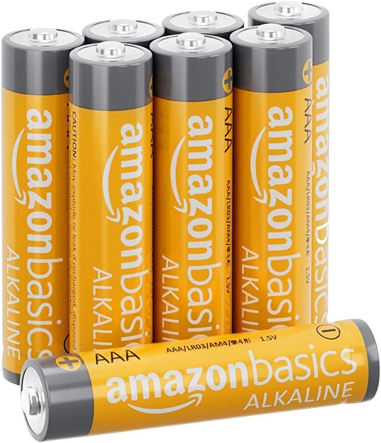 Photo 1 of Amazon Basics 8-Pack AAA Alkaline High-Performance Batteries, 1.5 Volt, 10-Year Shelf Life
