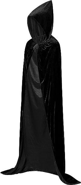 Photo 1 of Dlala Hooded Cloak Cape with Men Women and Kids, Velvet Cloak Vampire Witch Cape for Christmas Halloween Cosplay Costumes
