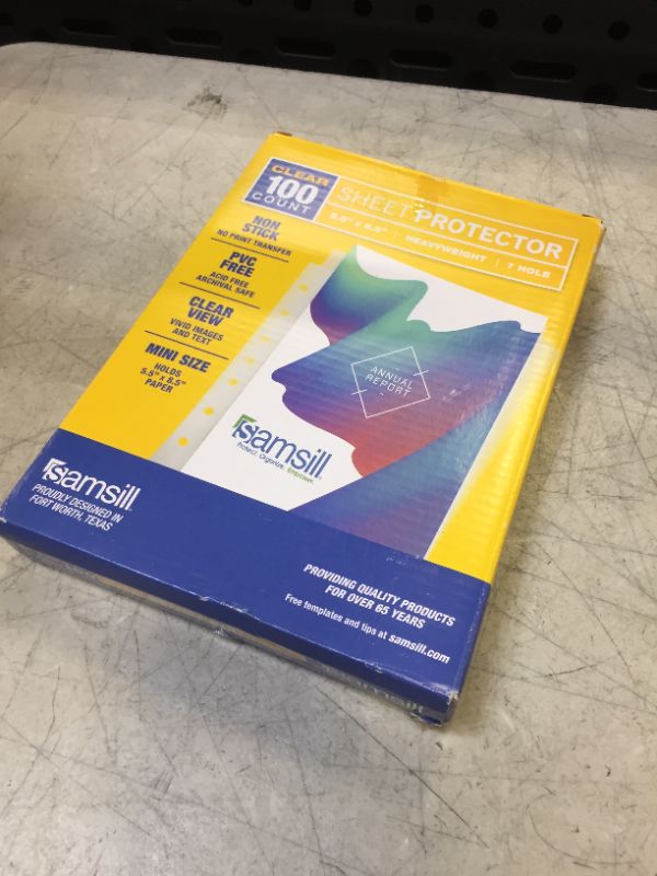 Photo 1 of Samsill 100 Pack Mini Clear Heavyweight Sheet Protectors, 5.5 x 8.5 Inch Page Protectors for Mini Ring Binders 100 Count