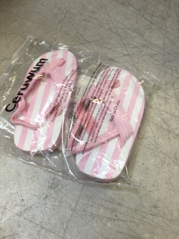Photo 1 of Ceruwum Toddler Girls Beach Pool Flip Flops Sandals Water Shoes 9 Toddler Pink Stripe