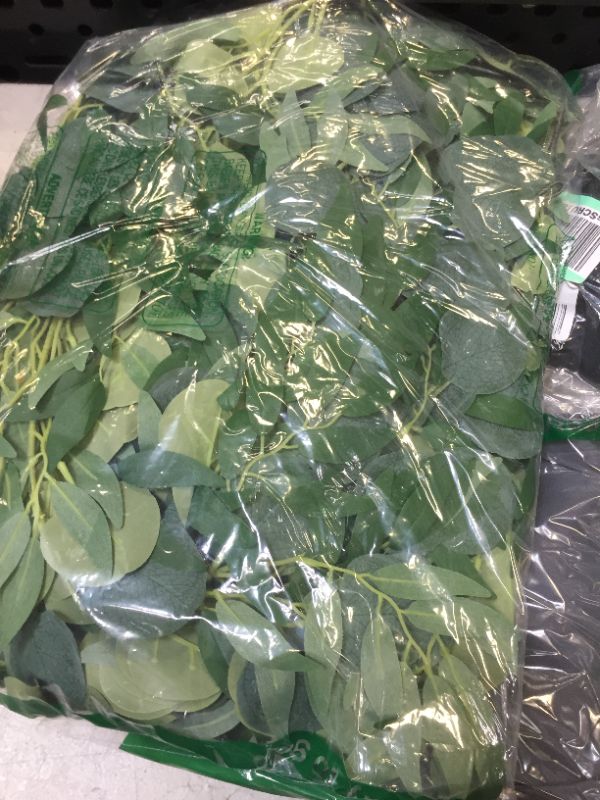 Photo 2 of 4 Packs 6.5 Feet Artificial Silver Dollar Eucalyptus Leaves Garland with Willow Vines Twigs Leaves String for Doorways Greenery Garland Table Runner Garland Indoor Outdoor. Green Willow Leave