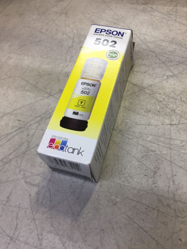 Photo 2 of EPSON T502 EcoTank Ink Ultra-high Capacity Bottle Yellow (T502420-S) for select Epson EcoTank Printers, Medium Yellow Bottle