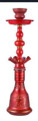 Photo 1 of 20" Hookah Set, 4 Hose Hookah Set Narghile Hookah Ceramic Hookah Bowls Classic Glass Vase Sheesha Hookah Complete Accessories for Party Many People Use
