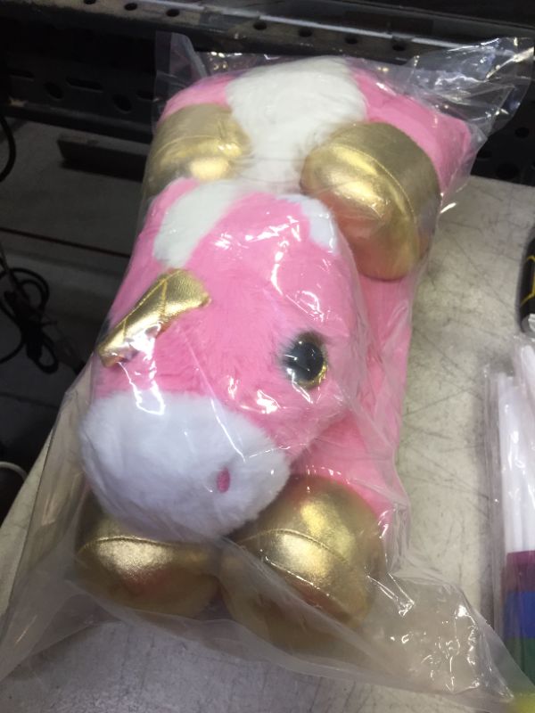 Photo 2 of CSVBTRF Unicorn Weighted Stuffed Animals, 19 Inch 1.9lb Unicorn Plush, Unicorn Stuffed Animals Valentine's Day Christmas Birthday Gifts for Kids (Pink,19")
