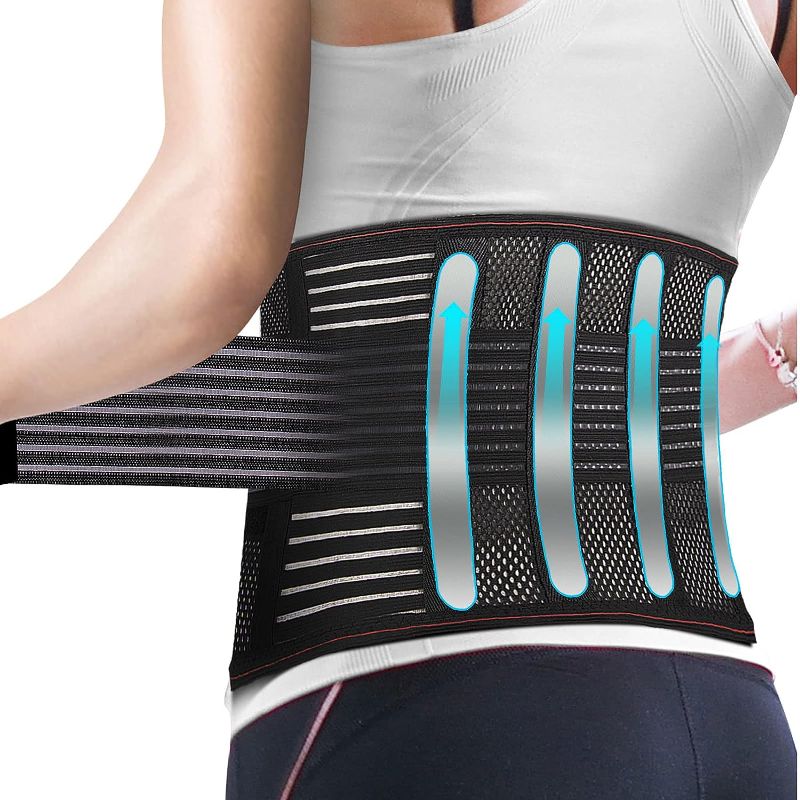 Photo 1 of A+ Choice Lower Back Brace Support Belt - Lightweight Breathable Lumbar Support Belt for Men/Women Sciatica Back Pain Relief Size M
