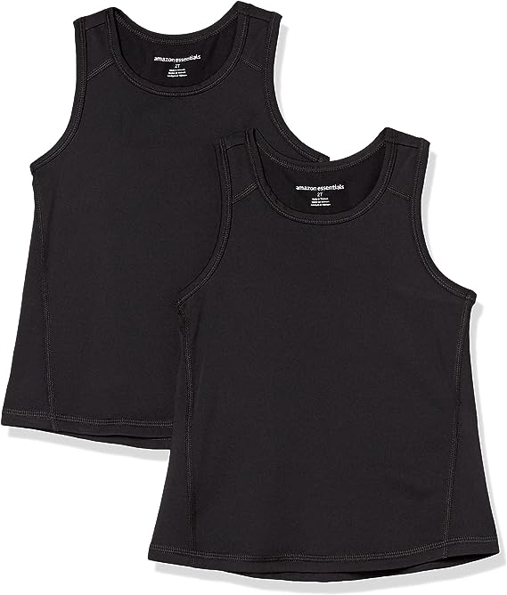 Photo 1 of Amazon Essentials Girls and Toddlers' Active Tank, Pack of 2- SIZE L 
