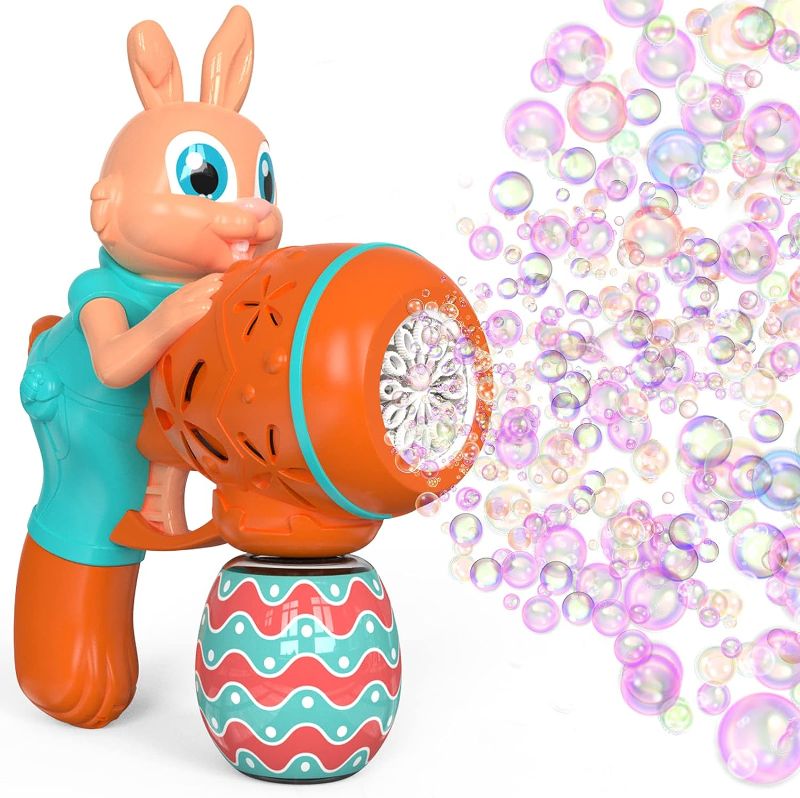 Photo 1 of Bubble Machine Gun for Toddlers Kids - Bunny Bubble Blower Outdoor Bubbles Toys for Kids Ages 4-8, Automatic Bubble Maker with 5 Packs Bubbles Refill, Birthday Party Gifts for Little Boys & Girls
