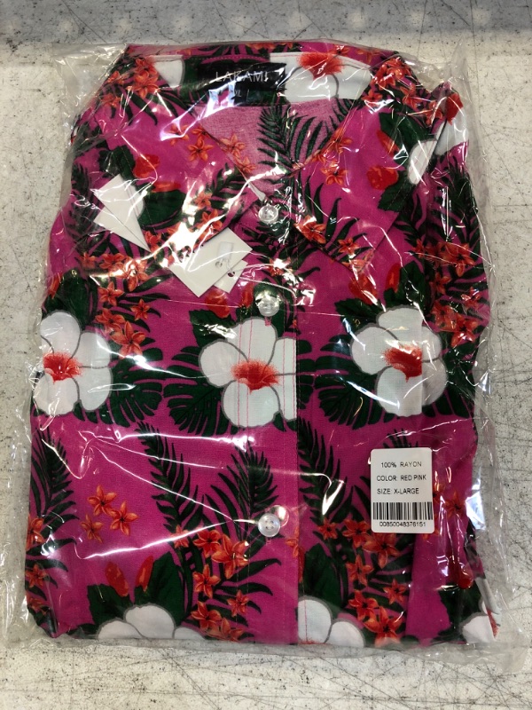 Photo 2 of LAKAMI Women's [SIZE: XL] Short Sleeve Casual Fit 100% Rayon Tropical Hawaiian Floral Shirt
