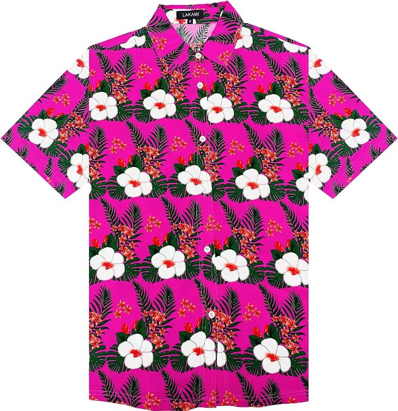 Photo 1 of LAKAMI Women's [SIZE: XL] Short Sleeve Casual Fit 100% Rayon Tropical Hawaiian Floral Shirt
