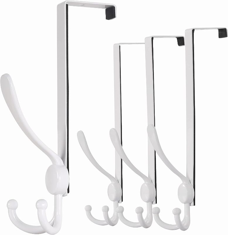 Photo 1 of Dseap Over The Door Hooks, Stainless Steel Tri-Hook Over Door Towel Rack, Door Coat Rack Hangers for Hanging Towels Hats Clothing Clothes, Fit 1-3/4” Door,...
