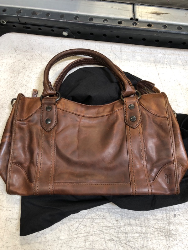 Photo 2 of Frye Melissa Zip Satchel Leather Handbag Dark Brown