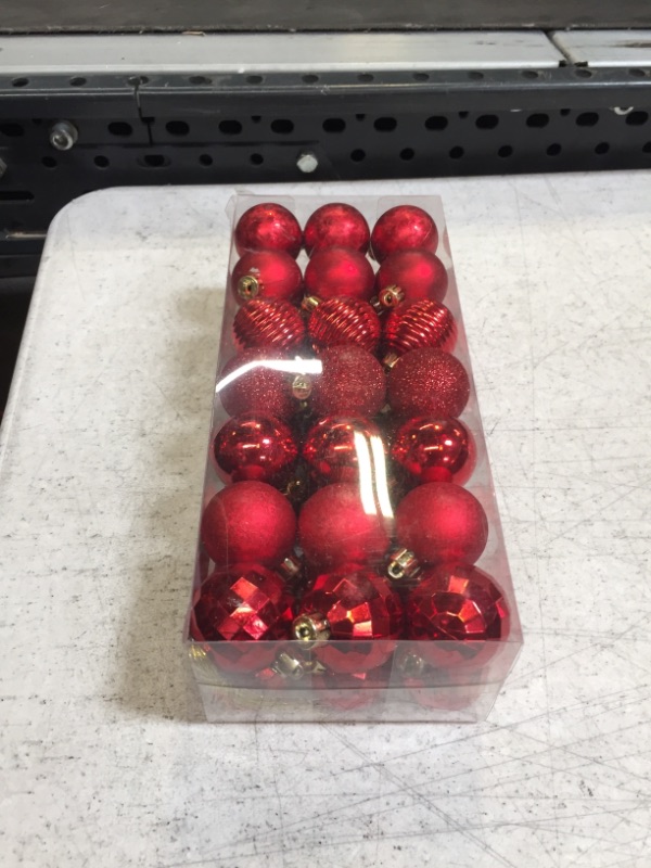 Photo 2 of 1.57" Christmas Ball Ornaments Red 42 Pcs Shatterproof Christmas Ornaments Balls Christmas Tree Decorations Xmas Hanging Set for Wedding Holiday Party Home Decor
